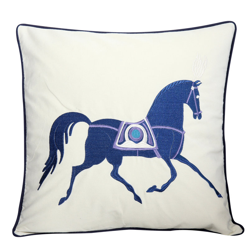  Housse de coussin en coton brodé