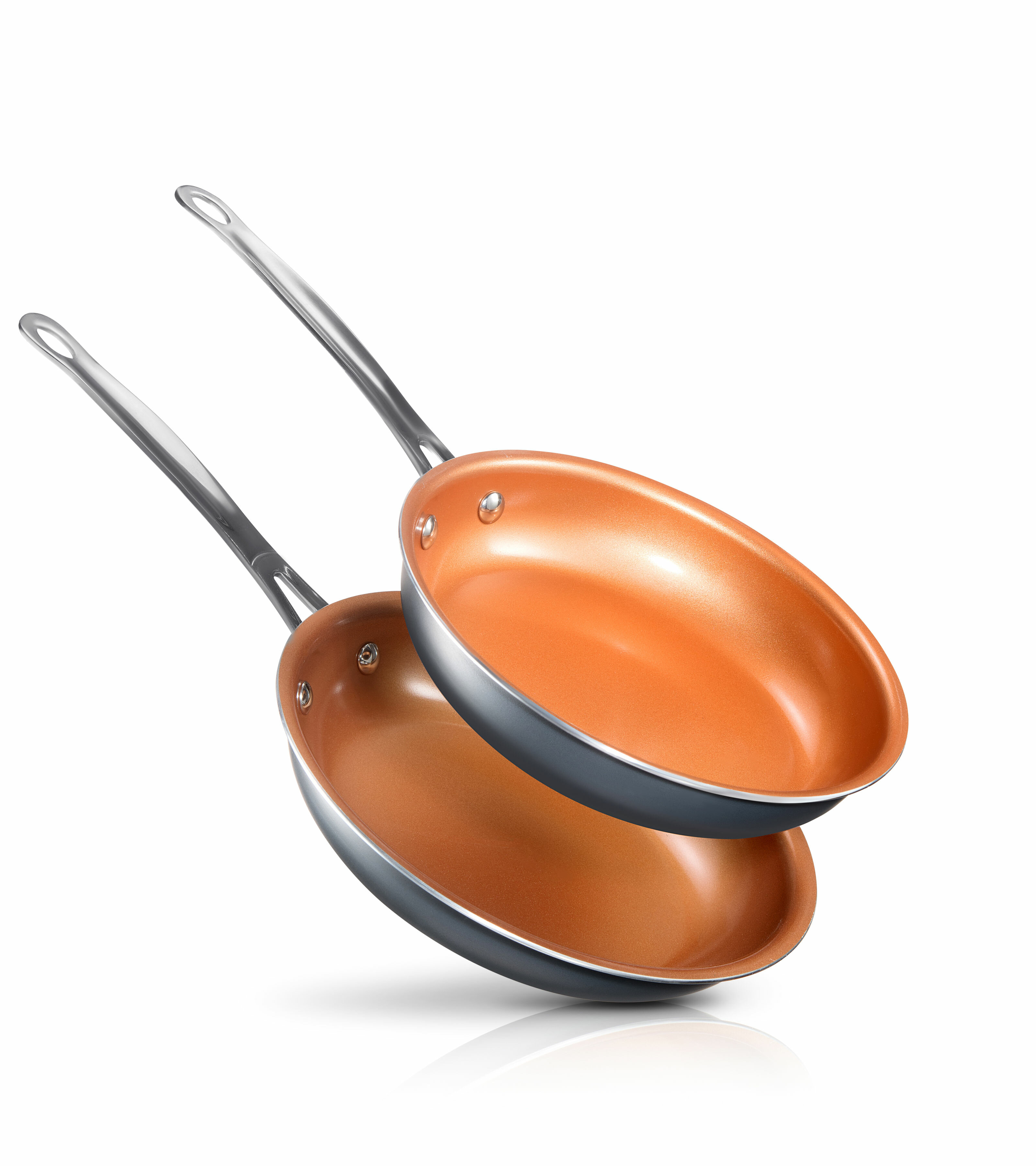 9.5 Ultra Nonstick Red Copper Frying Pan With Stainless Steel