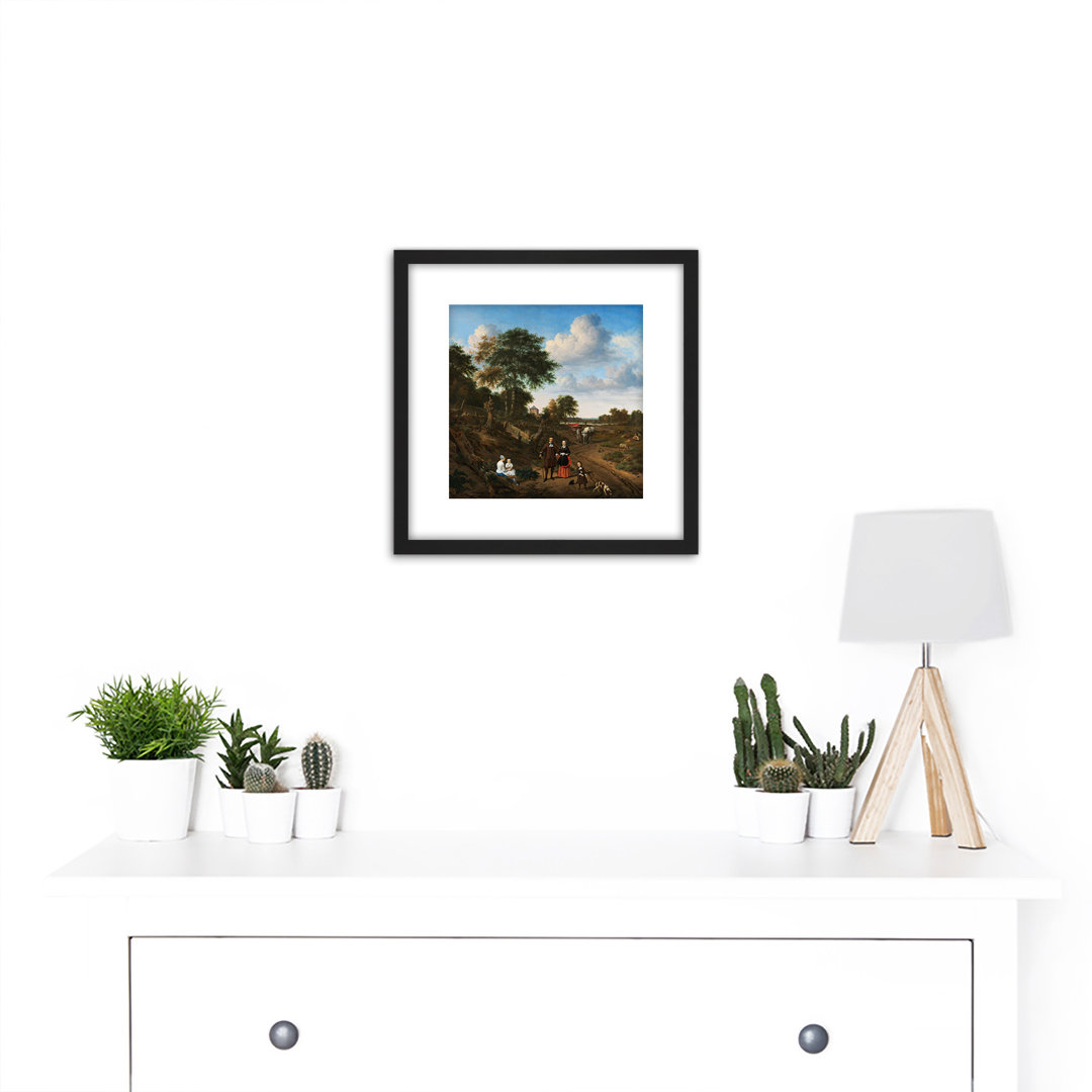 Portrait Couple With Two Children by Van De Velde - Single Picture Frame Painting