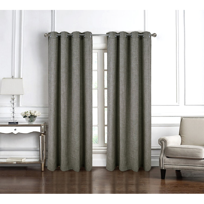 Delmar Textured Window Curtain Panel, Charcoal
