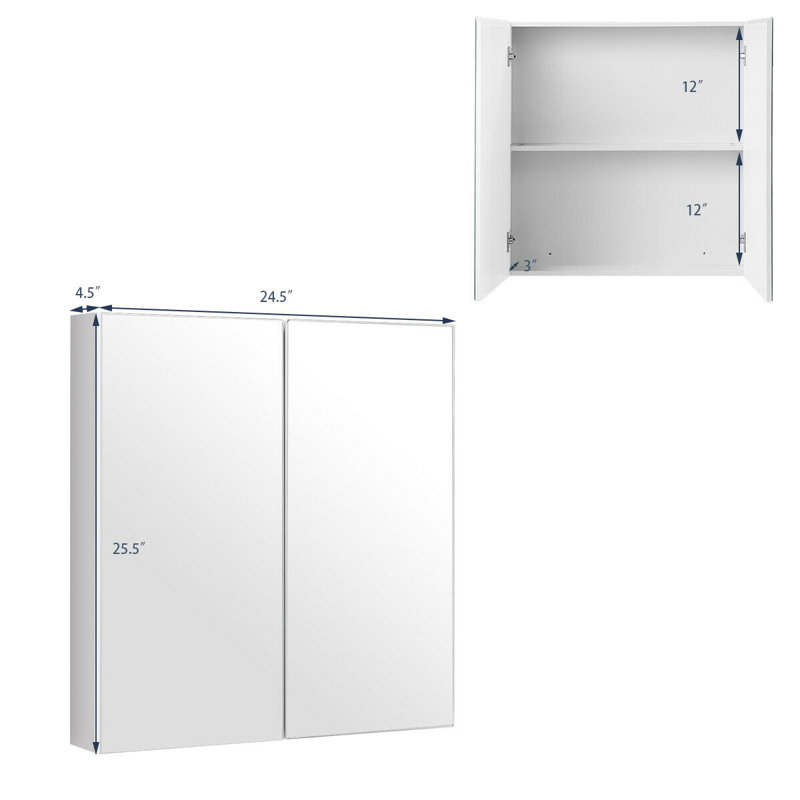 Wendelgard White Bathroom Wall Cabinet