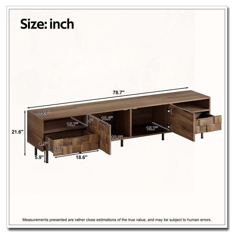 TV Stand with 2 Drawers for TVs up to 85''