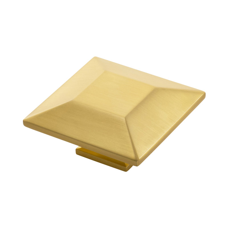 Bijou Polly Collection Knob 2-3/4 Inch Square, Brushed Golden Brass