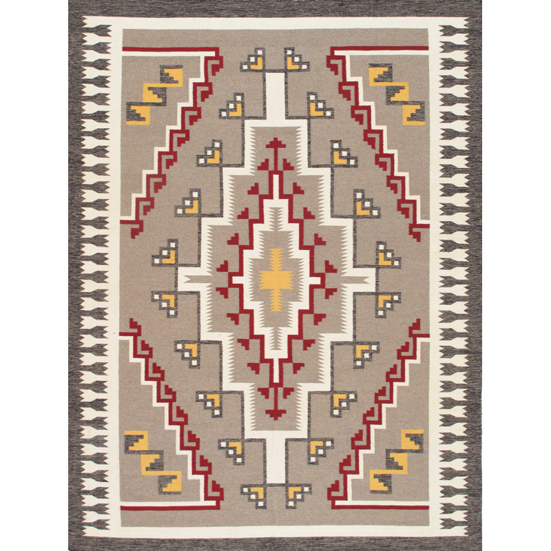 Tapis moka en laine tissé à la main Tuscany, Brun / Rouge