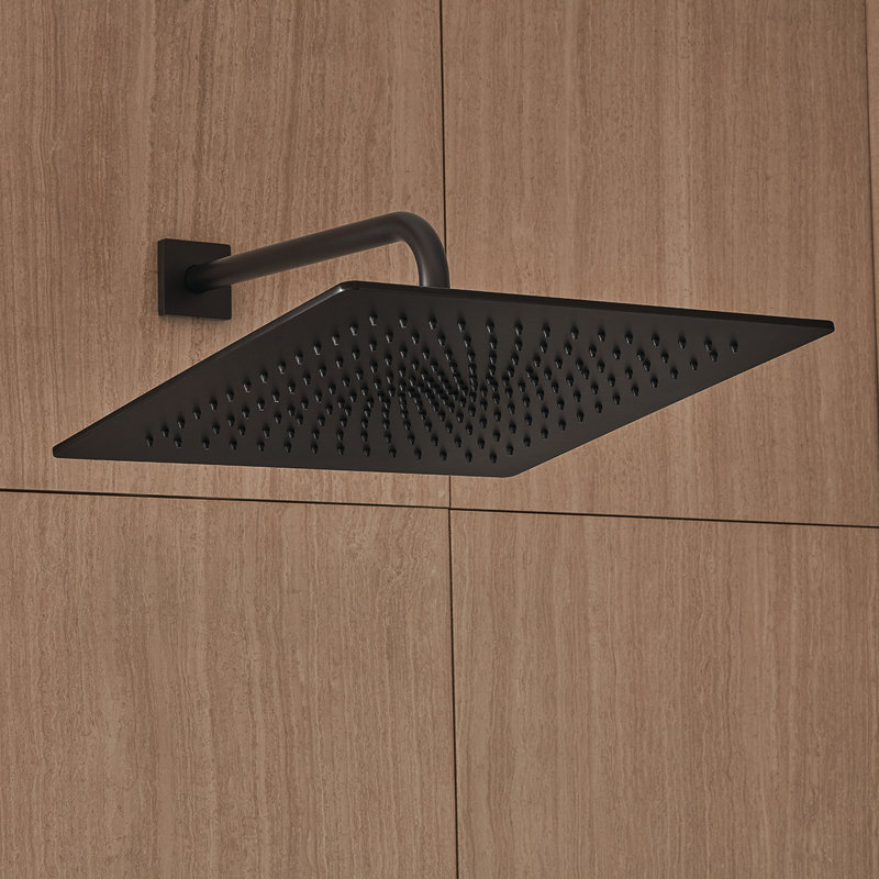 Pomme de douche fixe 2,0 GPM Lura, Noir mat