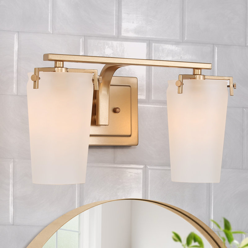Luminaire pour meuble-lavabo élégant en laiton 2 lumières Glam