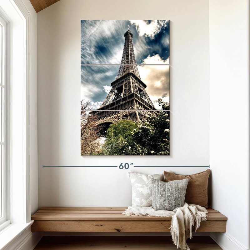 Nicci Eiffel Tower From Below, 50" H x 32" W