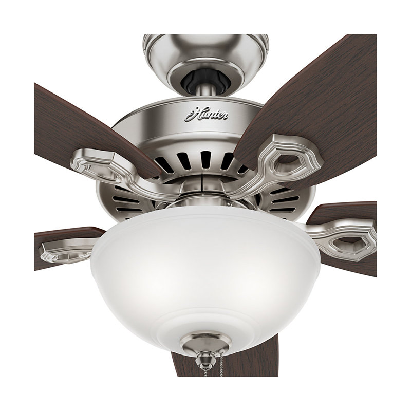 132cm Ceiling Fan with Light Kit, Brazilian Cherry/Burnt Walnut, Brushed Nickel