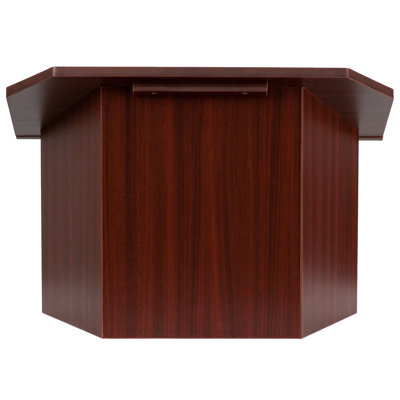 Collette Foldable Tabletop Lectern in Mahogany - Slanted Top with Ledge