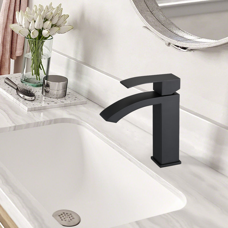 Robinet de salle de bain à un trou, Noir mat