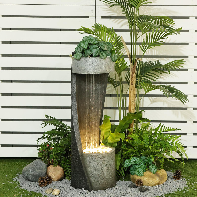 Fontaine en résine avec lumière
