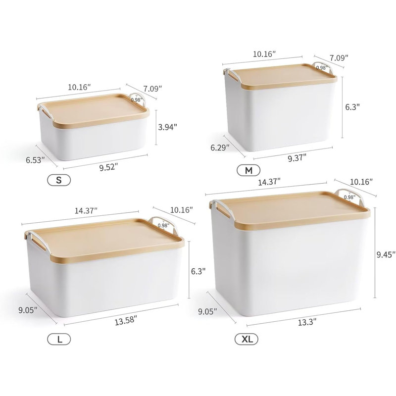 8-pack Plastic Storage Bins With Lids