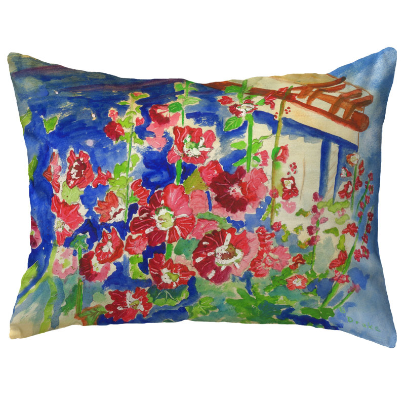  Coussin lombaire intérieur / extérieur Hollyhocks