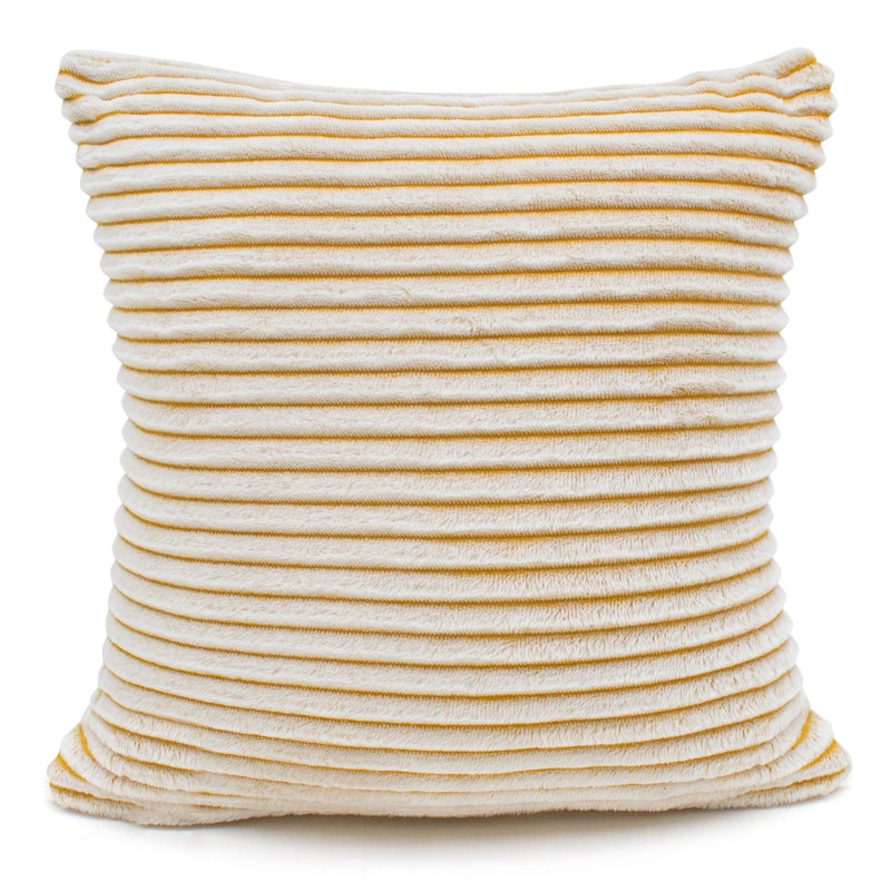 Vanwyk Soft Snug Deluxe Printed Cord Cushion, 43cm x 43cm, Ochre