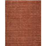 Chelsie Wool Area Rug in Rusty Rose