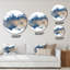 «Blue and Gold Marble Clouds II», art mural moderne en métal-68852177
