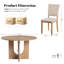 Ensemble de table de salle à manger en bois 5 pièces pour 4 personnes, ensemble de table de cuisine avec 4 chaises rembourrées-253068501