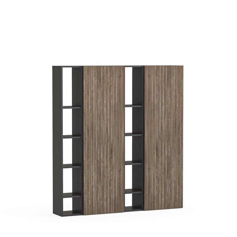Helsinki 182cm H x 166cm W Bookcase, Black