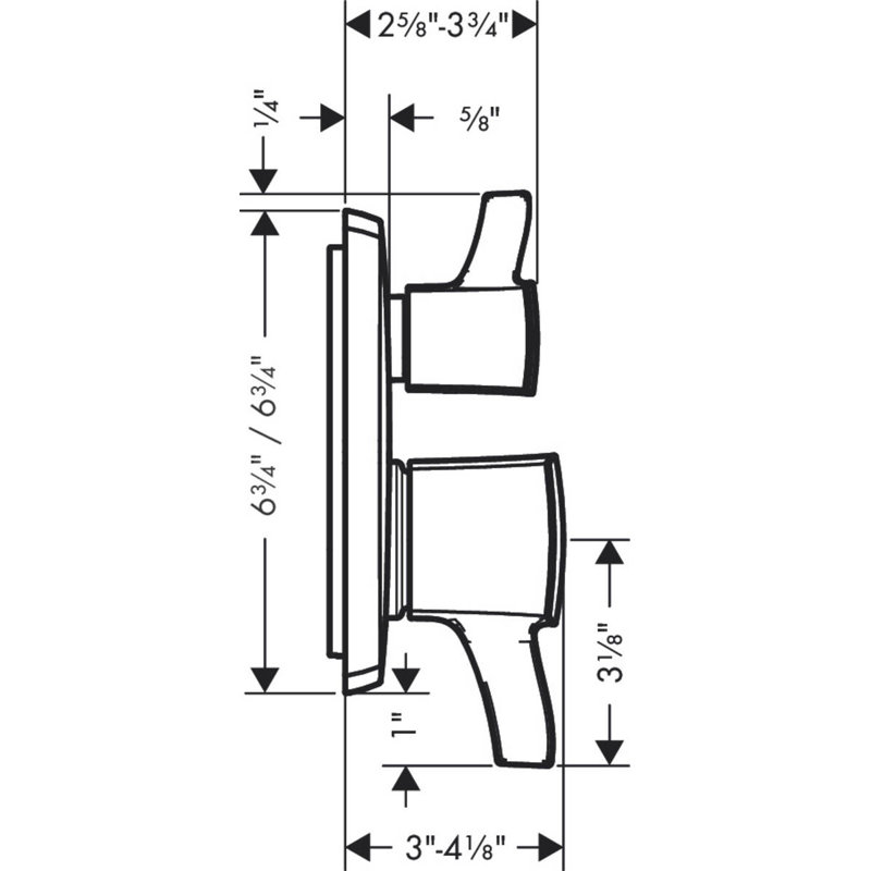 Ecostat Classic Pressure Shower Faucet Trim, Polished Nickel