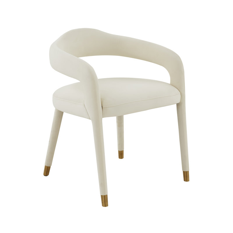 47.8cm H Velvet Upholstered Armchair, Cream