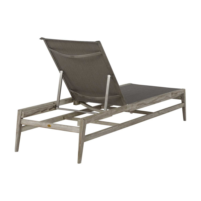 Coast Reclining Chaise Lounge, Oyster Teak/Gray Sling