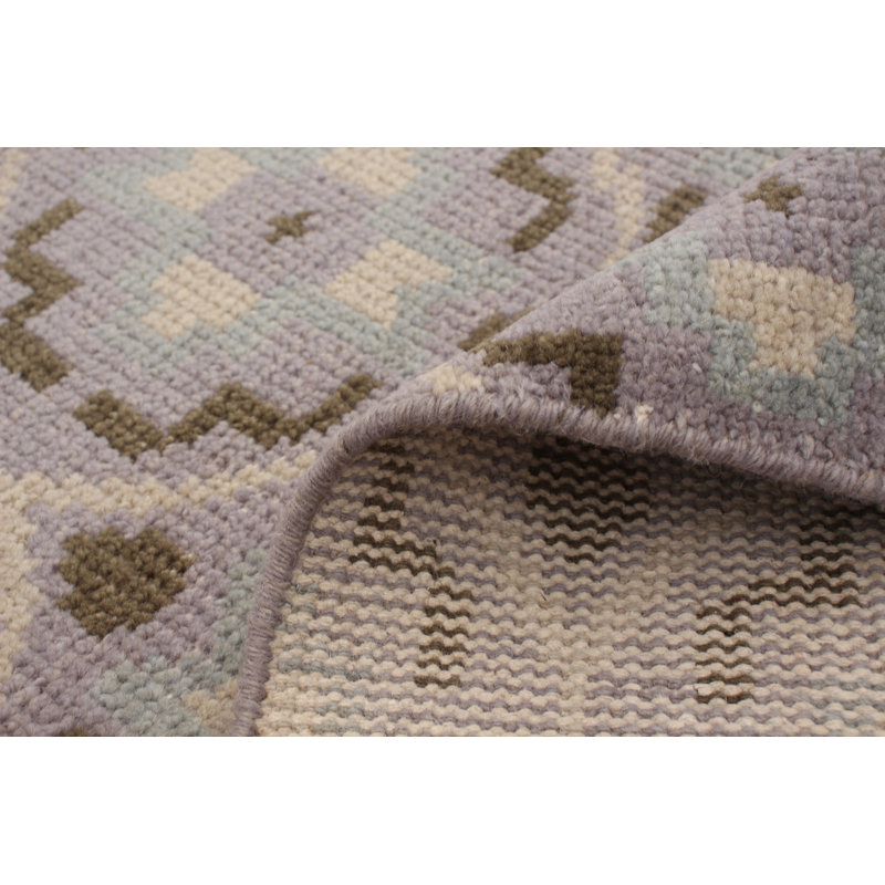 Tapis décoratif en laine de conception unique 8 pi x 10 pi délavé noué à la main New Age