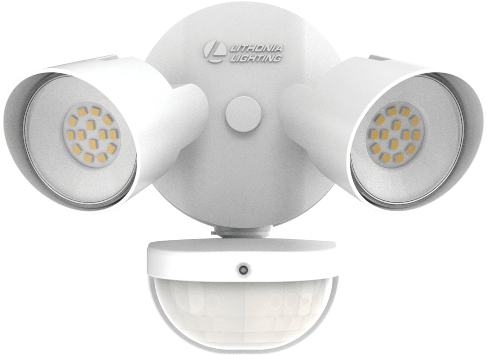 2 - Head Hardwired Outdoor Security Flood Light Lithonia Lighting 