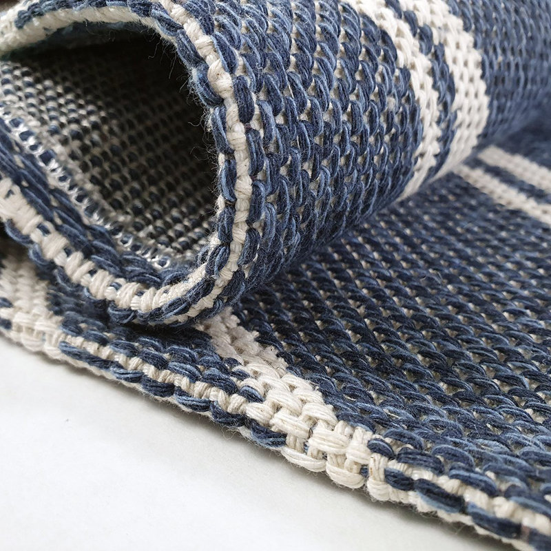 Cull Geometric Cotton Hand Woven Area Rug, Rectangle 60 x 90cm