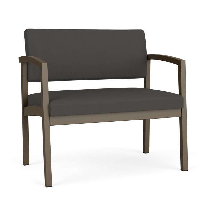 Chaise en acier Lenox, Bronze, Noir Patriot Plus - Vinyle lavable au chiffon