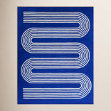 Momeni Simba Hand Tufted Wool Geometric Cobalt Area Rug 5' X 8'