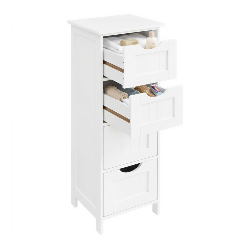 Holtby 11.8" W x 32.3" H x 11.8" D Freestanding Storage Cabinet, White