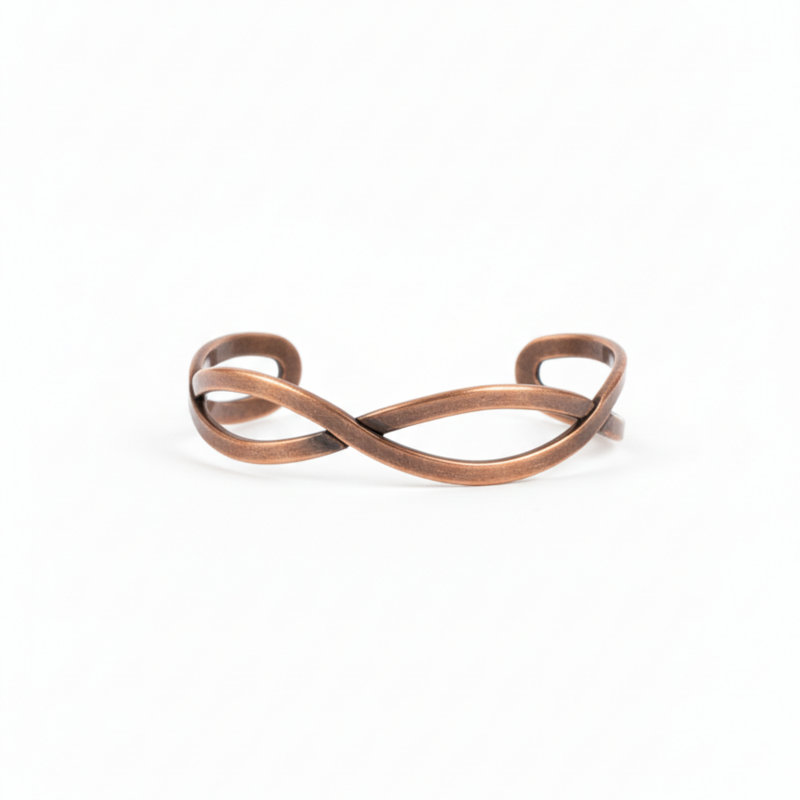 Infinity Twist Copper Open Cuff Bracelet