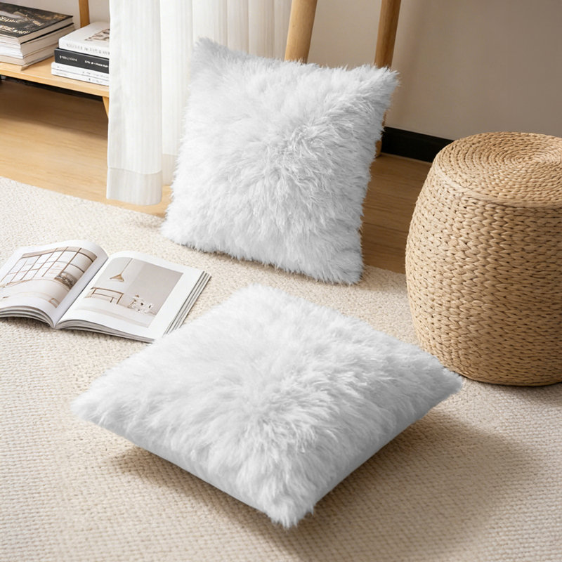 Cotton White Rectangular Backrest Cushion