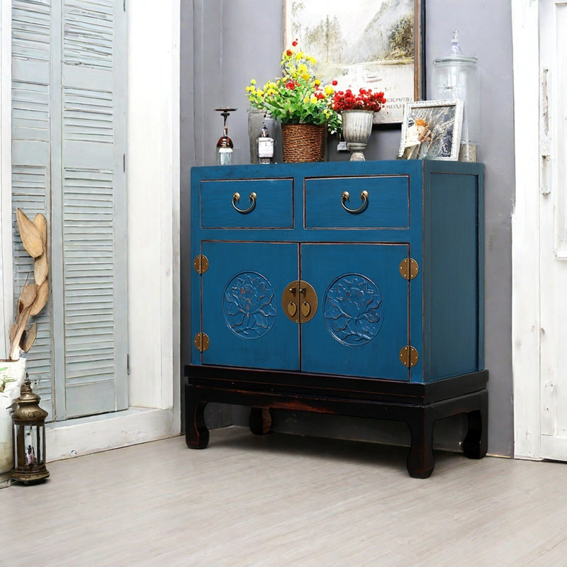 Armoire d'entrée antique vieillie, Bleu