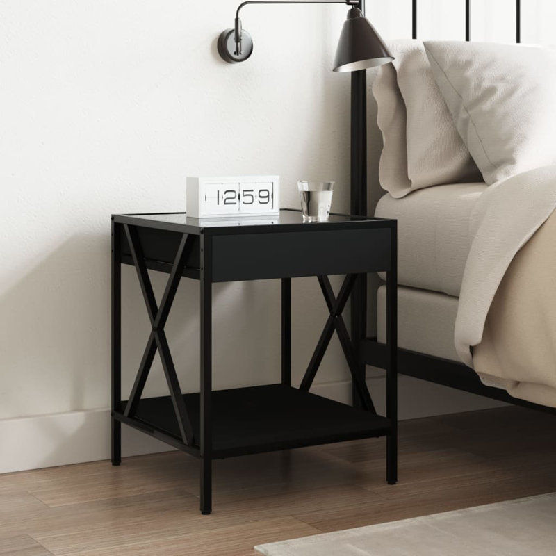 40cm W Bedside Table, Black