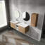 Meuble-lavabo mural 60 po avec lavabo et armoire latérale 60 po