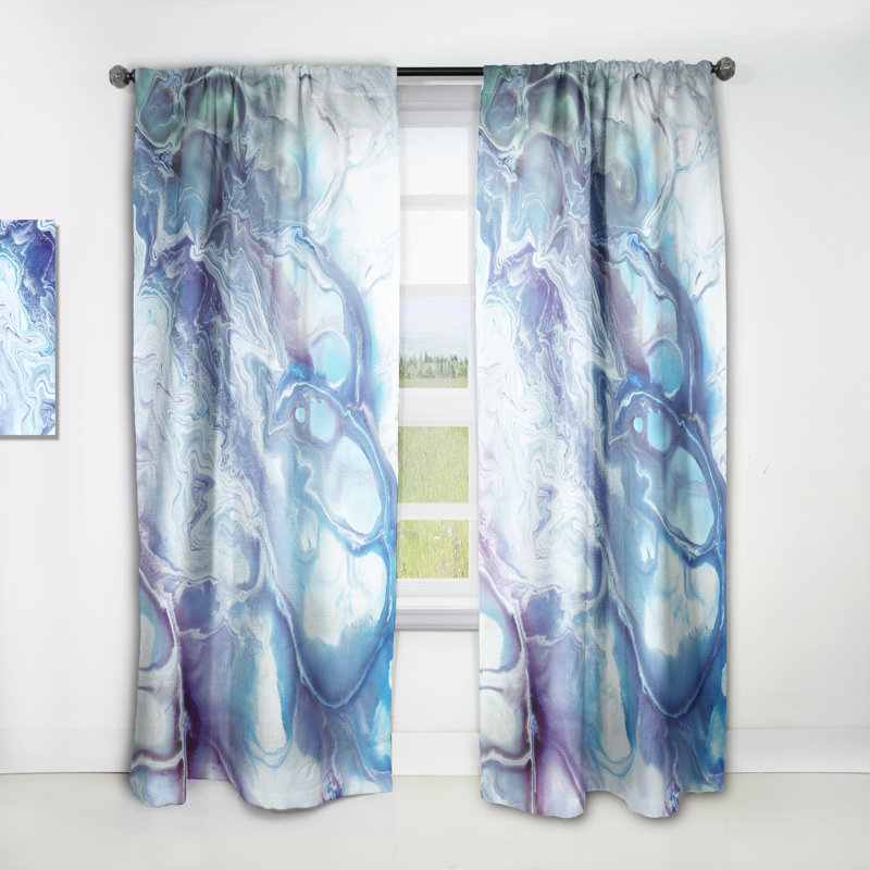 Panneau de rideau simple semi-diaphane avec passe-tringle Marble
