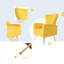 Fauteuil d'appoint moderne en velours, fauteuil à oreilles avec pieds et canapé simple rembourré-1135055265