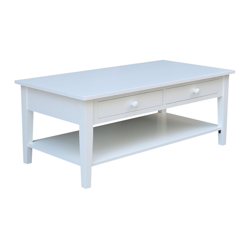 Tillar Solid Wood Coffee Table, White