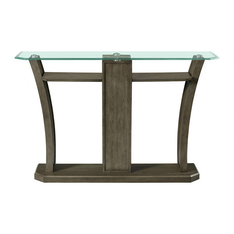 54'' Rectangular Wooden Console Table – Sofa Table With Glass Countertop
