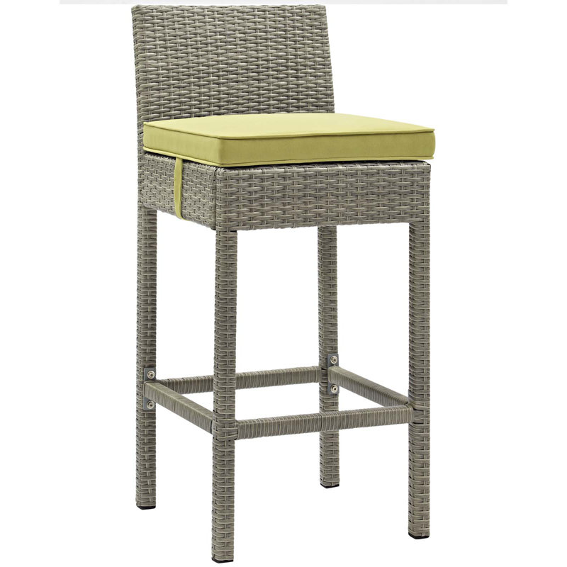Ensemble de 4 tabourets de bar Conduit, Péridot, Velours gris pâle