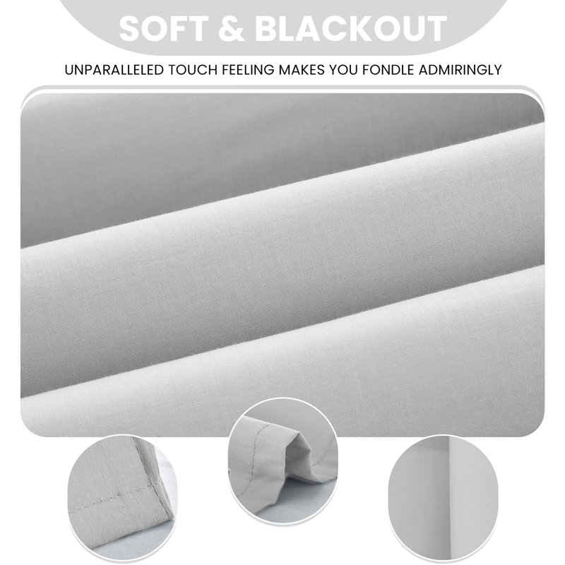 Timiko Blackout Thermal Insulated Curtain Panel, 42" W x 84" L, White