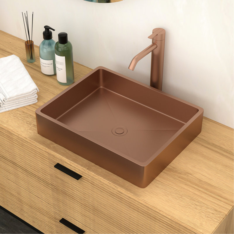 Lavabo pour salle de bain 19 po x 15 po Rose Gold