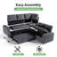 Canapé-lit modulaire en L 5 places avec ports USB, dossier réglable et rangement dissimulé, canapé convertible en chenille de 79 po et canapé-131644675