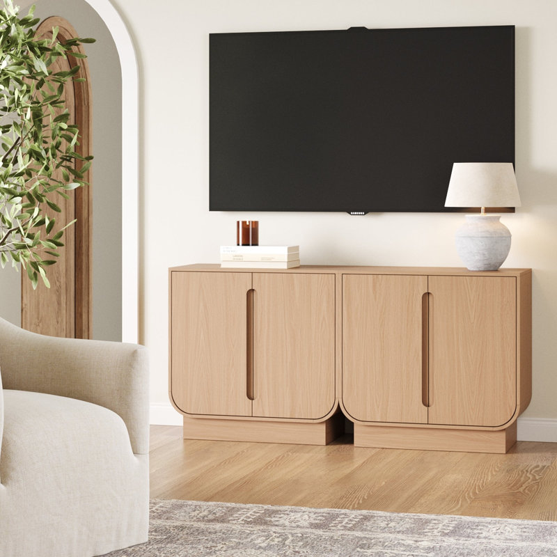 Armoire décorative arquée avec placage de bois de chêne brut, paquet de 2, Chêne brut, H 31,7 po x l 63 po x P 15,7 po, 2