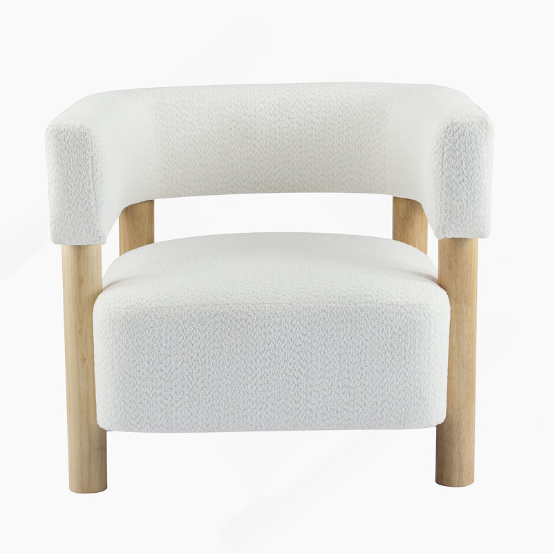 Fauteuil d'appoint rembourré Boucle, Blanc