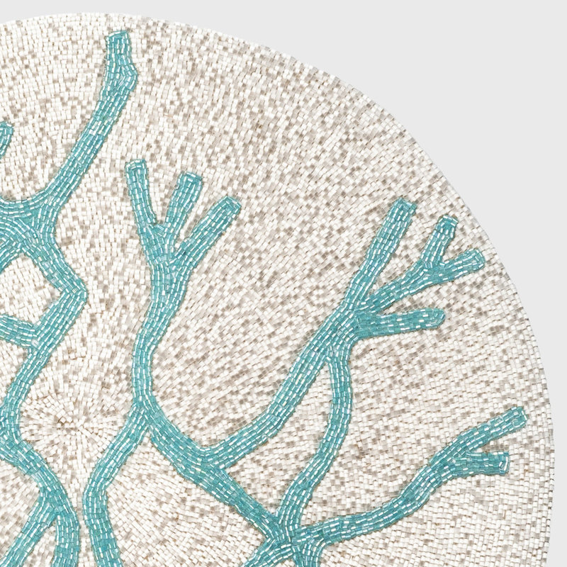 100% Cotton Round Beaded Placemat