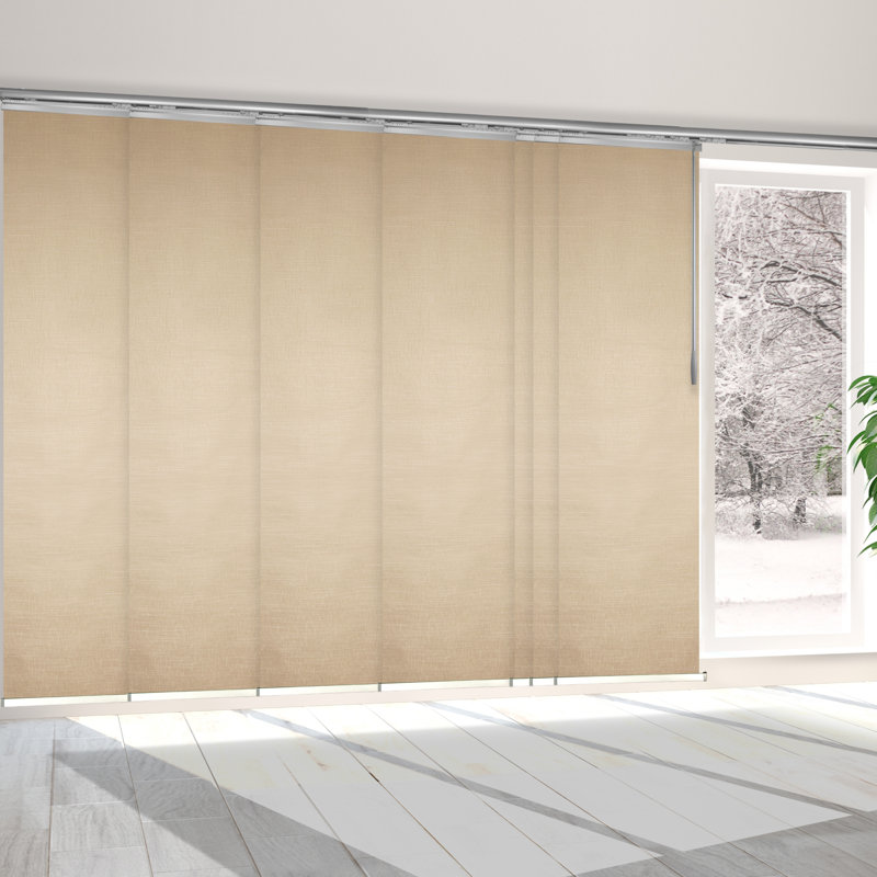 Flax 7-Panel Single Rail  Panel Track Extendable 110"-153"W x 94"H, Panel width 23.5", White