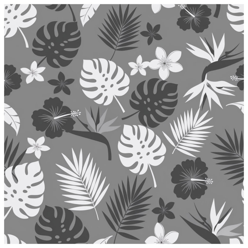Housses de couette à feuilles tropicales monochromes, Grand lit