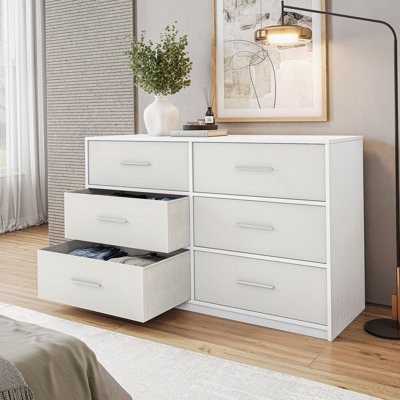 Commode 6 tiroirs avec tiroirs en tissu